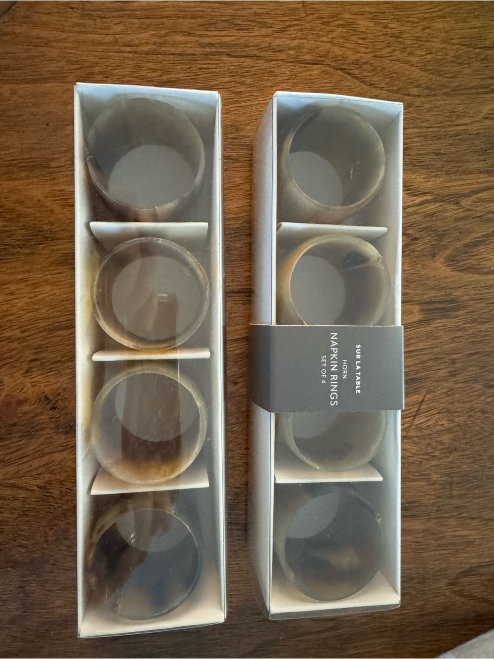 Sur La Table Brown Tortoiseshell Napkin Rings, Set of 8
